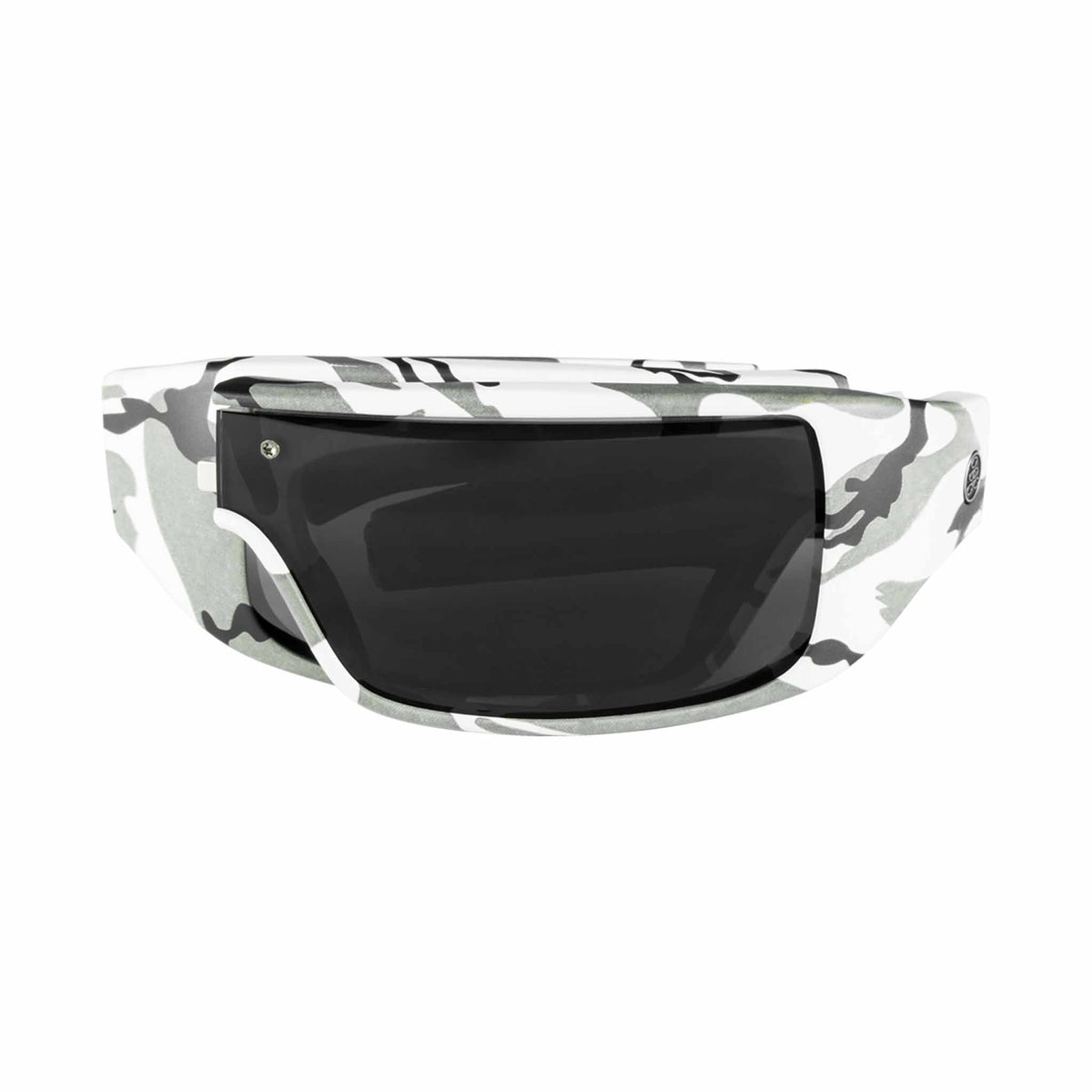 Popticals, Premium Compact Sunglasses, PopGear, 010050-CCGS, Standard Sunglasses, Matte White Camo Frame, Gray Lenses, Compact View