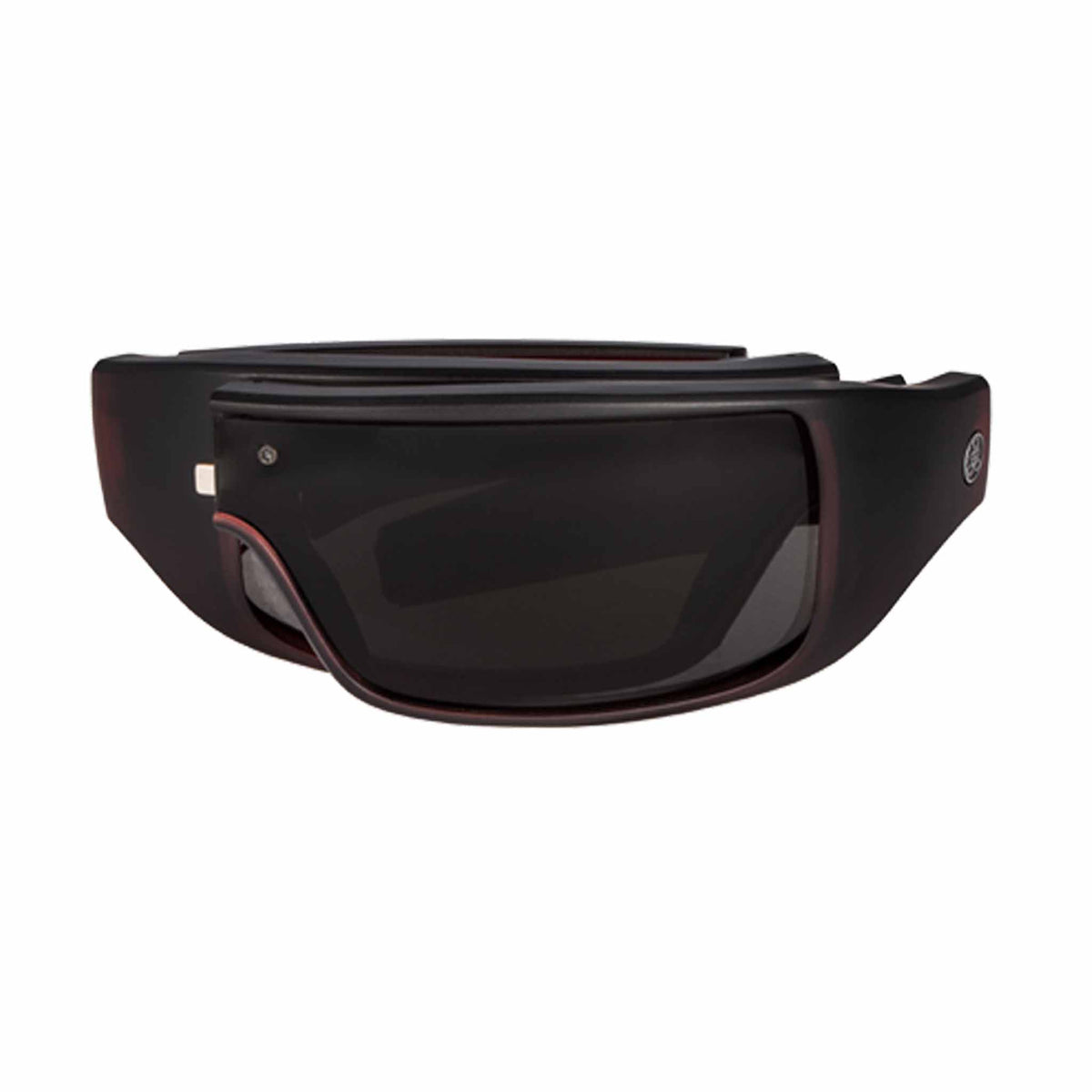 Popticals, Premium Compact Sunglasses, PopGear, 030050-LEGP, Polarized Sunglasses, Gloss Wine/Black Crystal Frame, Gray Lenses, Compact View