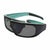 Popticals, Premium Compact Sunglasses, PopGear, 040051-ULGP, Polarized Sunglasses, Gloss Black over Blue Crystal Frame , Gray Lenses, Spider View