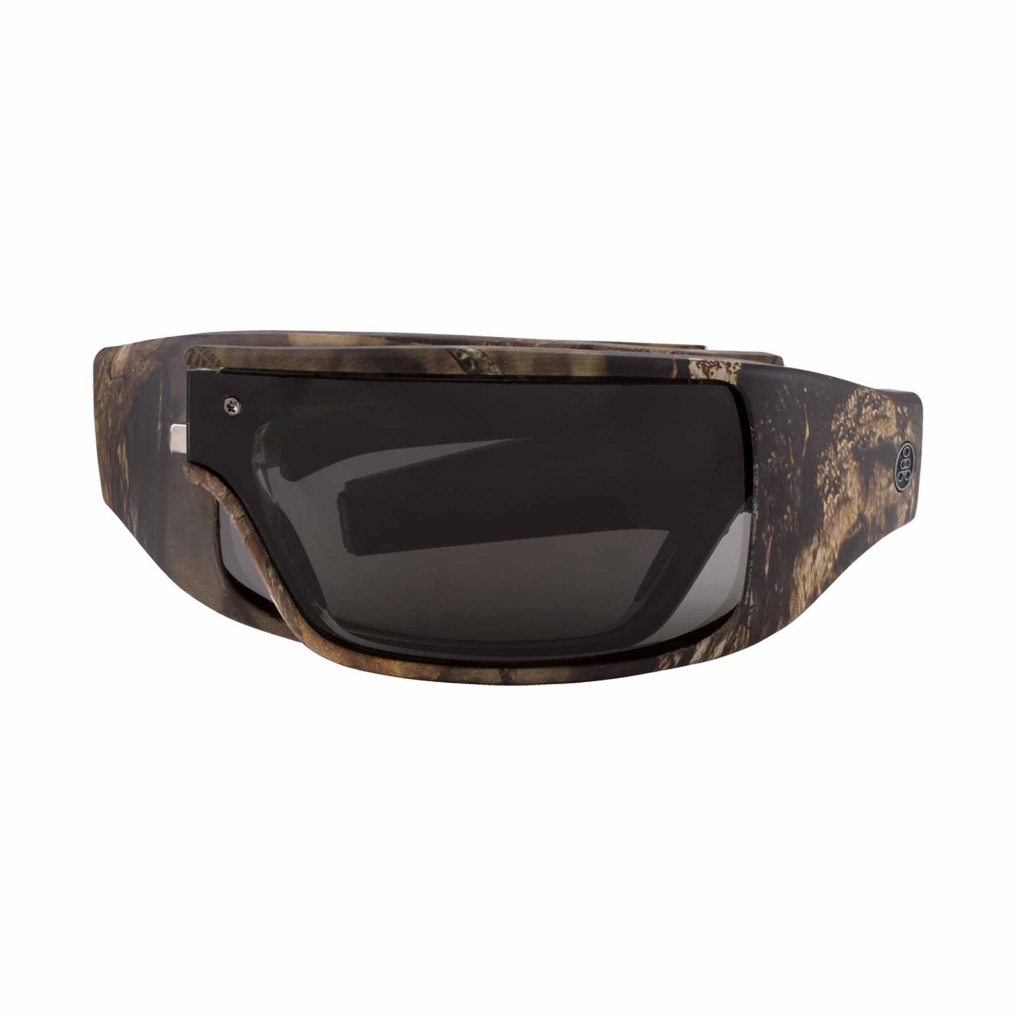 Popticals, Premium Compact Sunglasses, PopGear, 050050-MCGP, Polarized Sunglasses, Matte Mossy Oak Break-Up Frame , Gray Lenses, Compact View