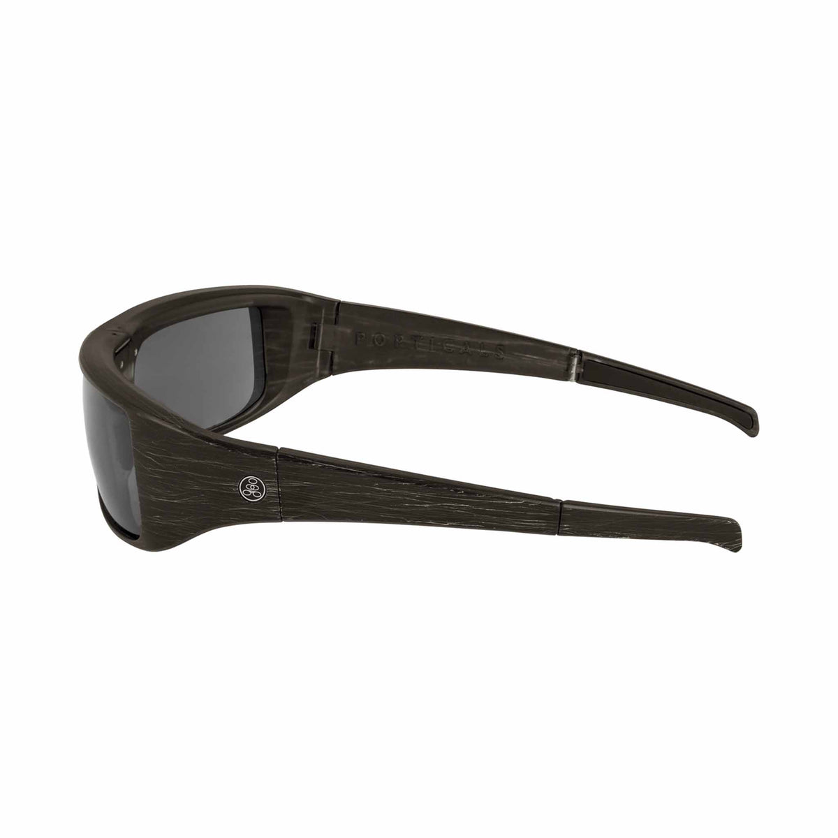 Popticals, Premium Compact Sunglasses, PopGear, 090050-ZUGP, Polarized Sunglasses, Matte Brush Black Frame , Gray Lenses, Side View