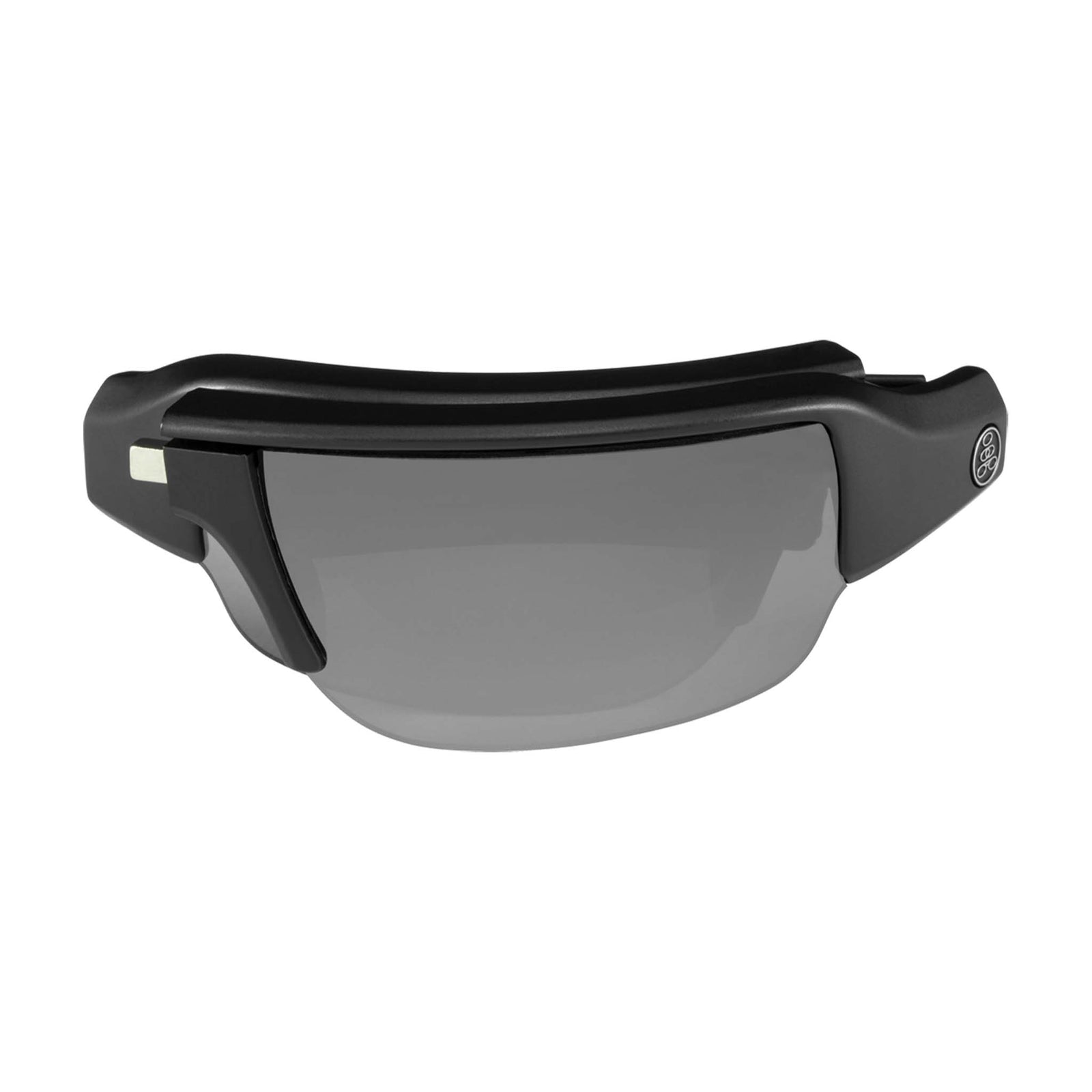 Popticals, Premium Compact Sunglasses, PopGun, 010010-BMLN, Polarized Sunglasses, Matte Black Frame, Gray Lenses w/Silver Mirror Finish, Compact View
