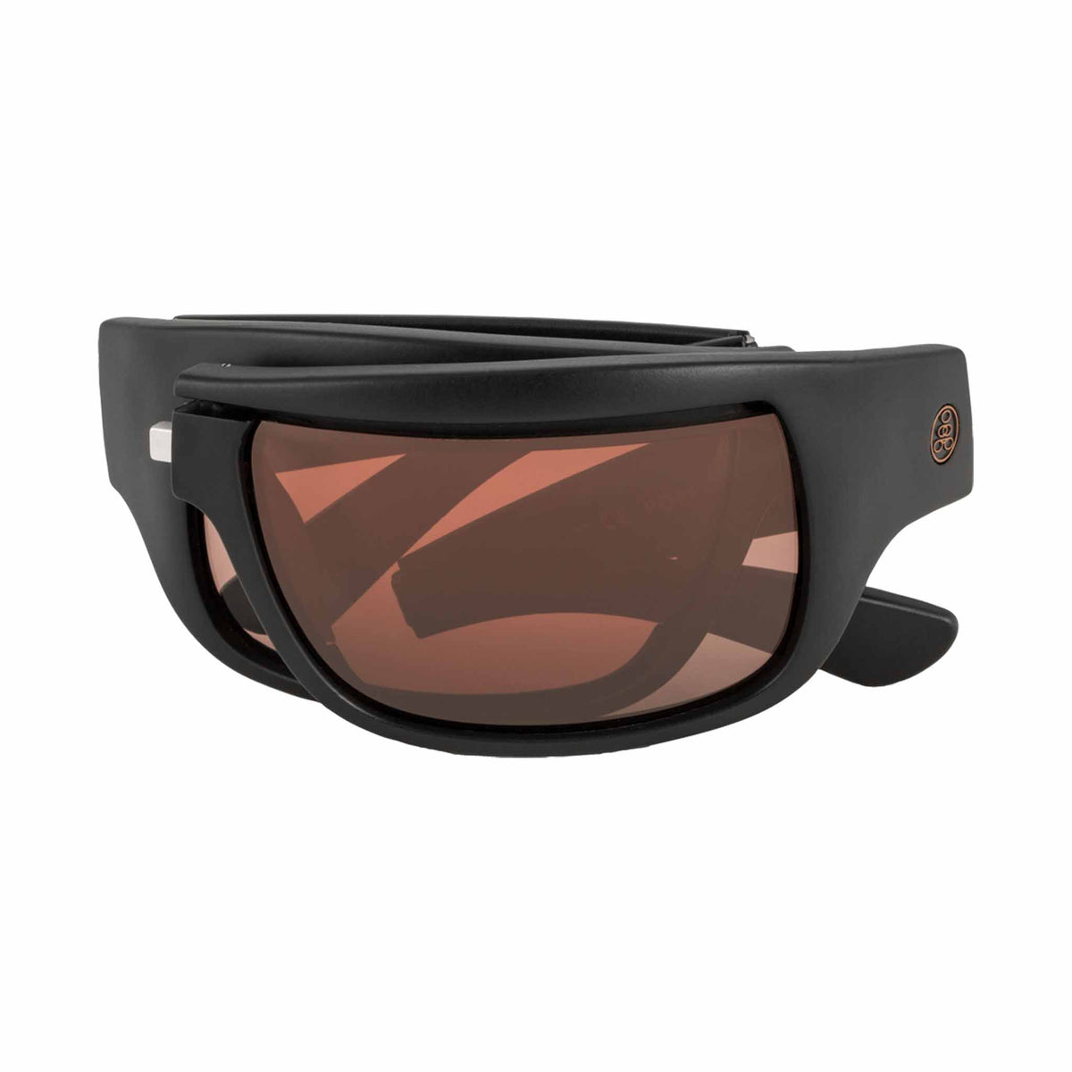 Popticals, Premium Compact Sunglasses, PopH2O, 010070-BMCP, Polarized Sunglasses, Matte Black Frame, Copper Lenses, Compact View