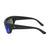 Popticals, Premium Compact Sunglasses, PopH2O, 010070-BMUN, Polarized Sunglasses, Matte Black Frame, Gray Lenses w/Blue Mirror Finish, Side View