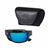 Popticals, Premium Compact Sunglasses, PopH2O, 010070-BGUN, Polarized Sunglasses, Gloss Black Frame, Gray Lenses w/Blue Mirror Finish, Case View