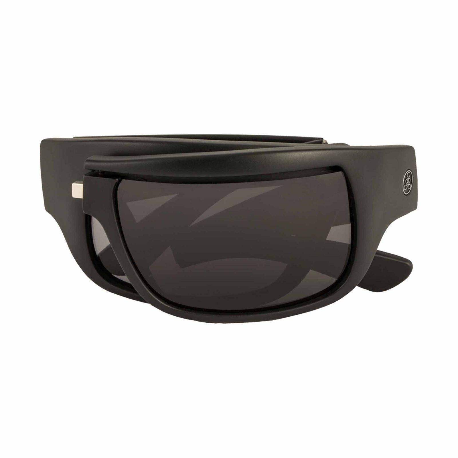 Popticals, Premium Compact Sunglasses, PopH2O, 010070-BMGP, Polarized Sunglasses, Matte Black Frame, Gray Lenses, Compact View