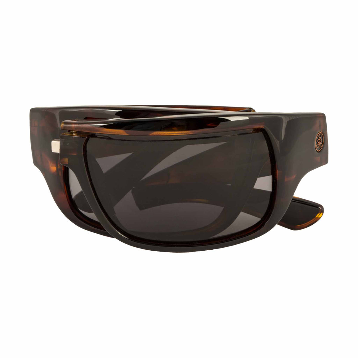Popticals, Premium Compact Sunglasses, PopH2O, 010070-CTGP, Polarized Sunglasses, Gloss Tortoise Frame, Gray Lenses, Compact View