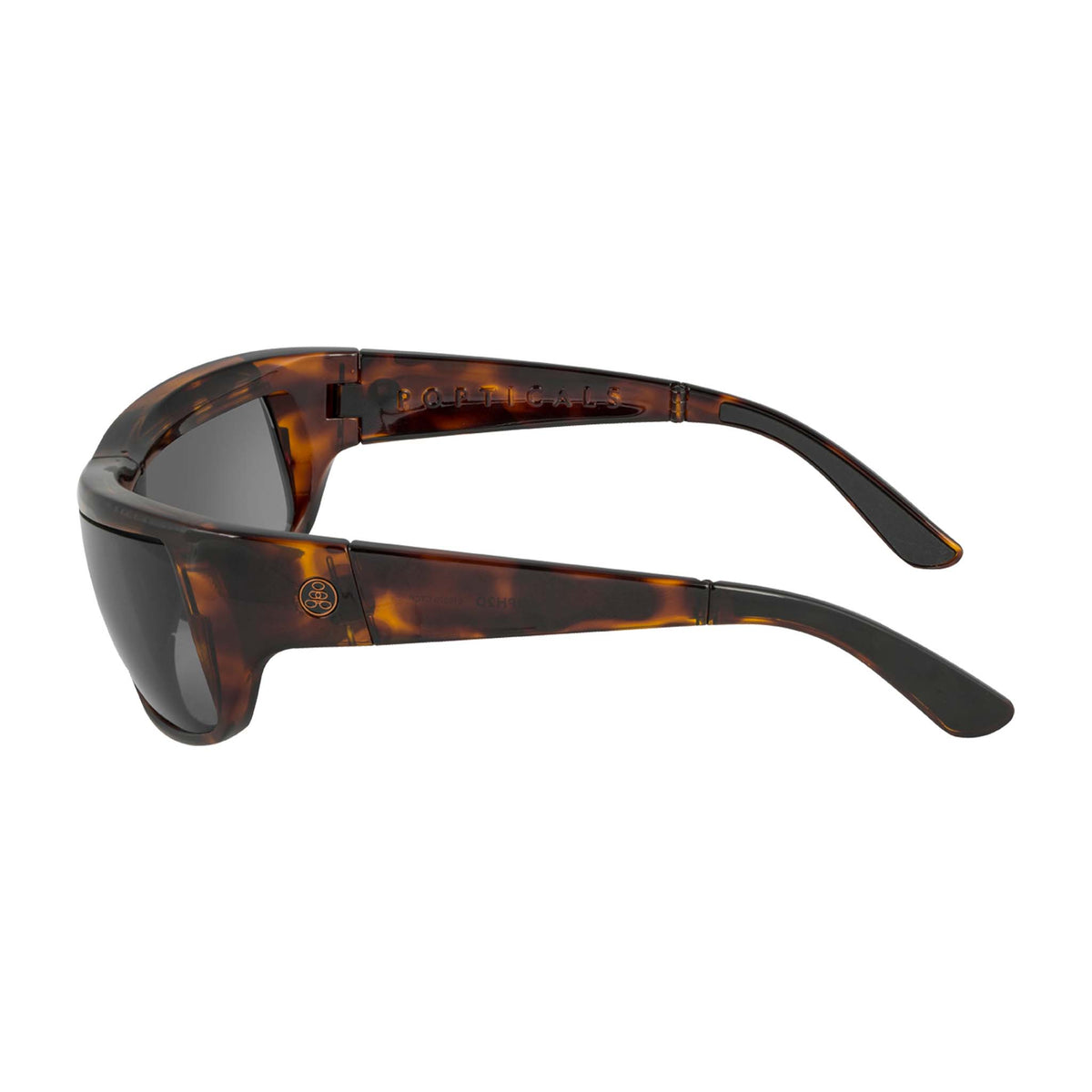 Popticals, Premium Compact Sunglasses, PopH2O, 010070-CTGP, Polarized Sunglasses, Gloss Tortoise Frame, Gray Lenses, Side View