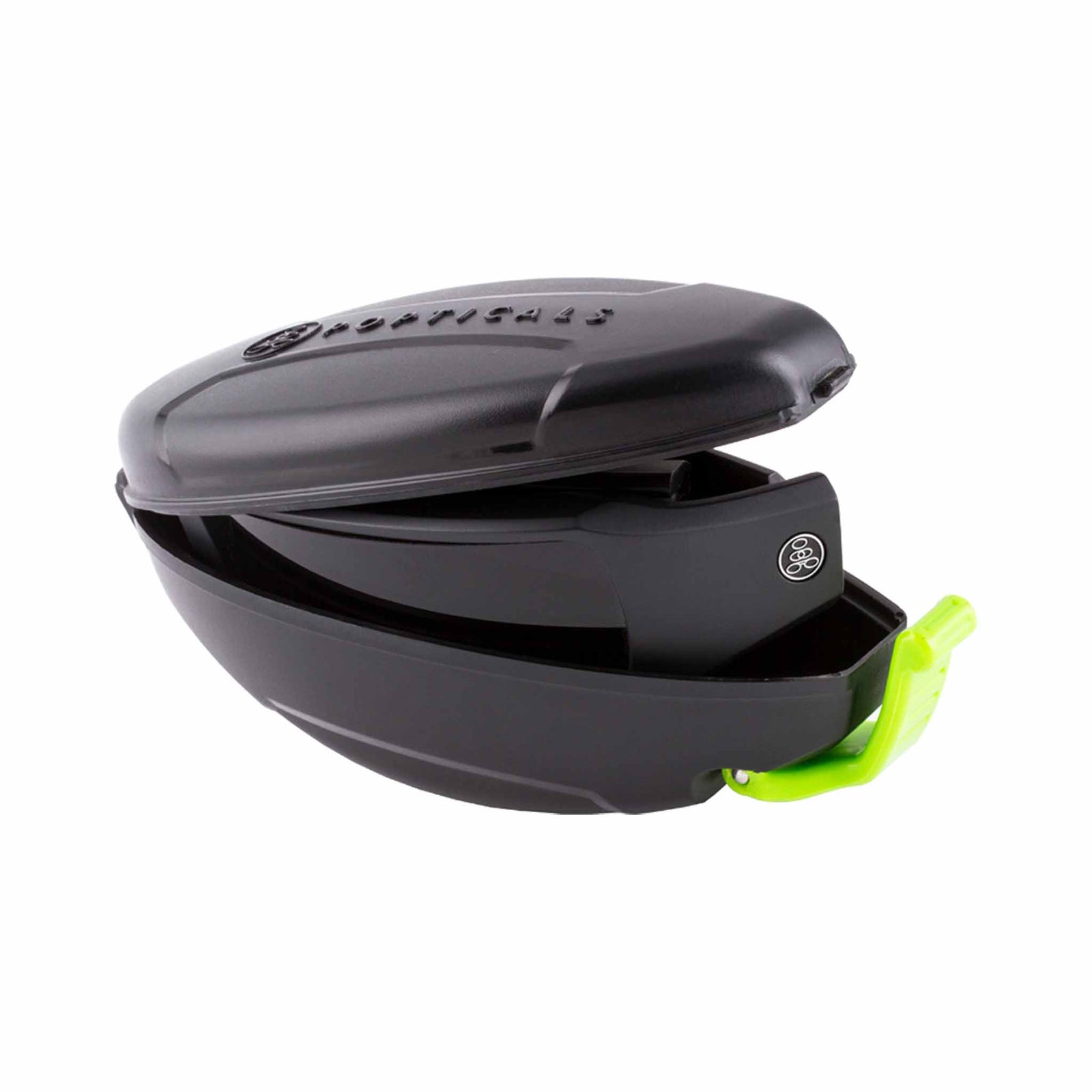 Popticals, Premium Compact Sunglasses, PopSign, 010020-BMGS, Standard Sunglasses, Matte Black Frame, Gray Lenses, Case View