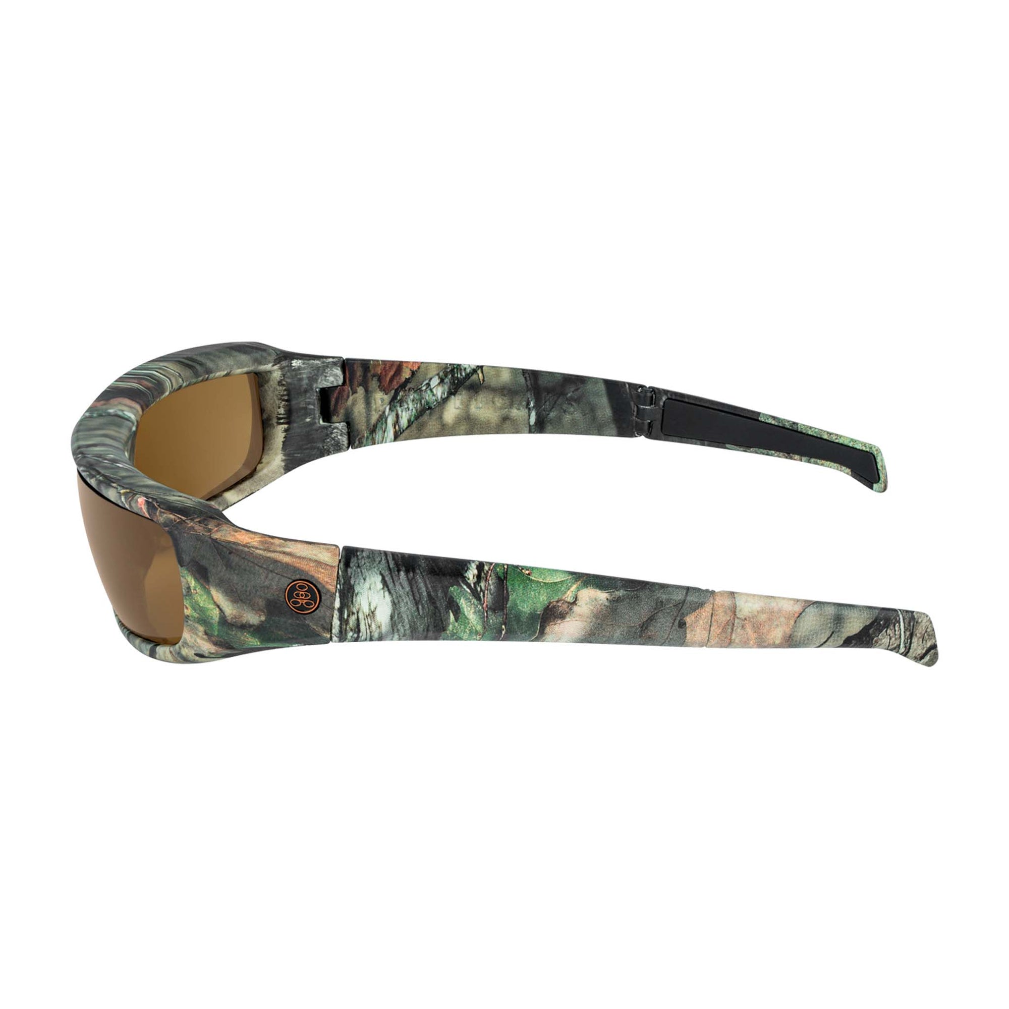 Popticals, Premium Compact Sunglasses, PopSign, 010020-MCNP, Polarized Sunglasses, Matte Mossy Oak Break-Up Frame, Brown Lenses, Side View