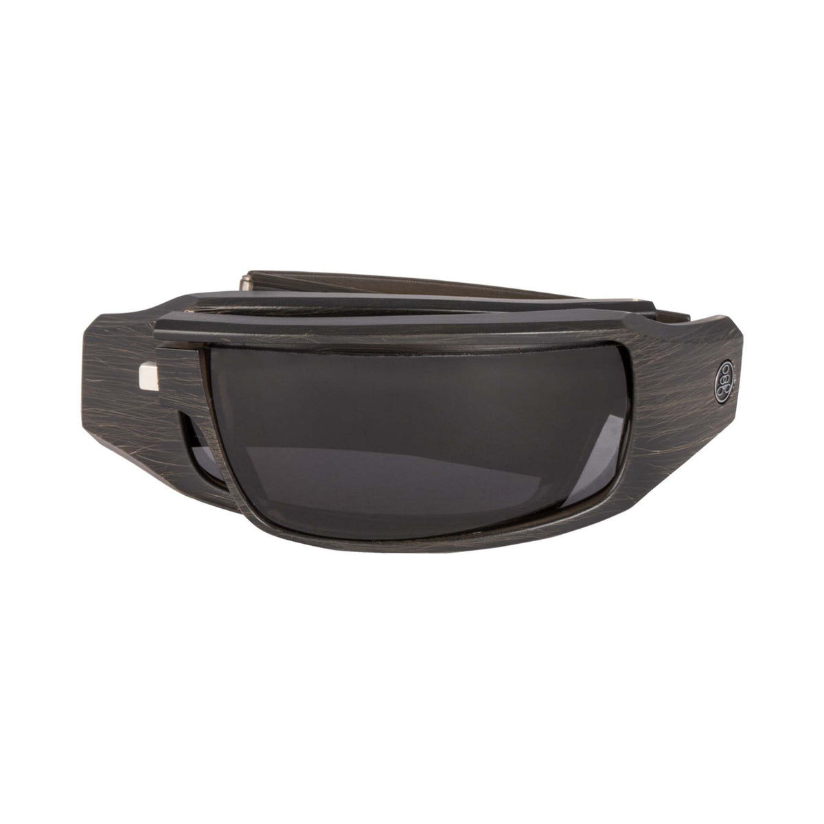 Popticals, Premium Compact Sunglasses, PopSign, 090020-ZUGP, Polarized Sunglasses, Matte Brush Black Frame, Gray Lenses, Compact View