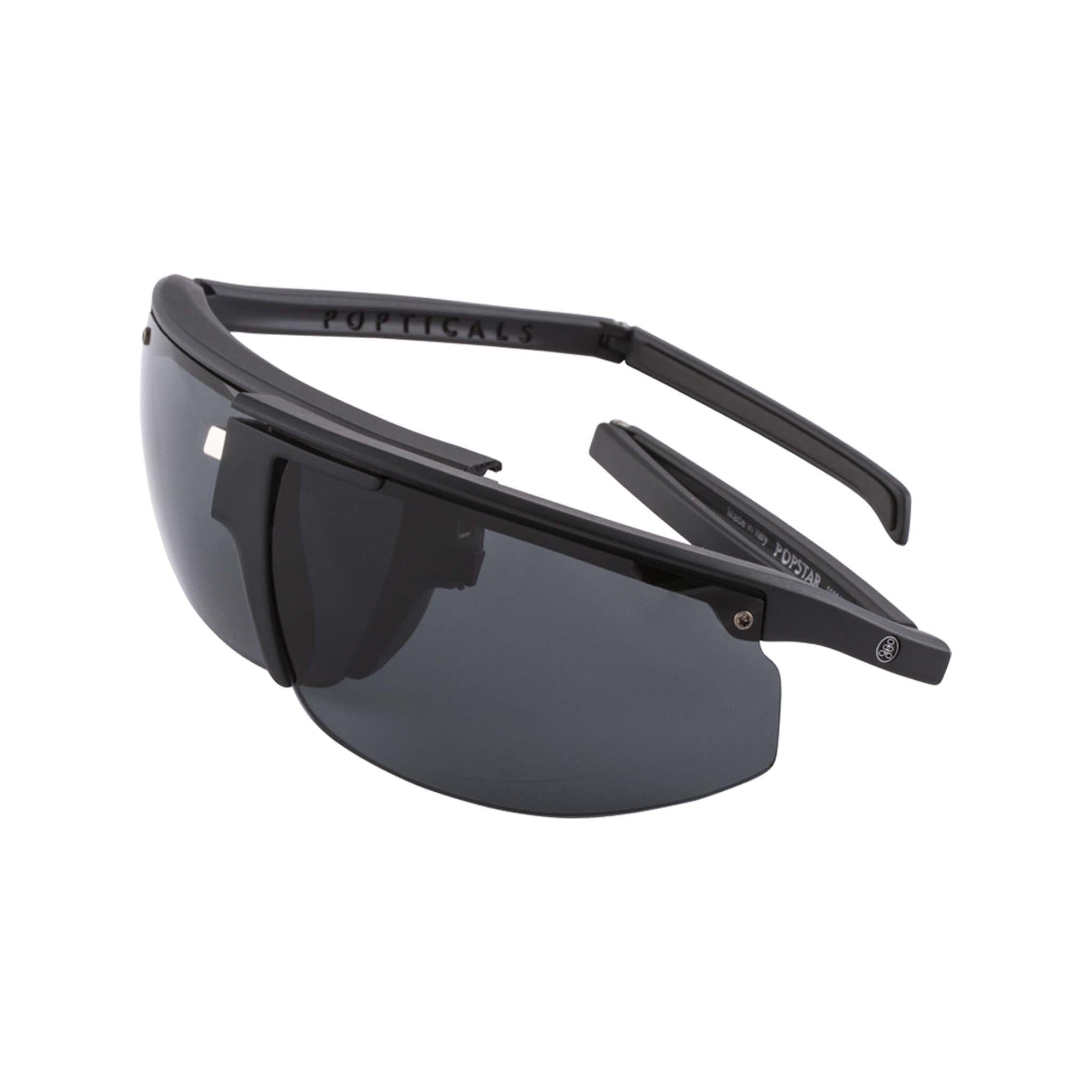 Popticals, Premium Compact Sunglasses, PopStar, 010040-BMGS, Standard Sunglasses, Matte Black Frame, Gray Lenses, Spider View