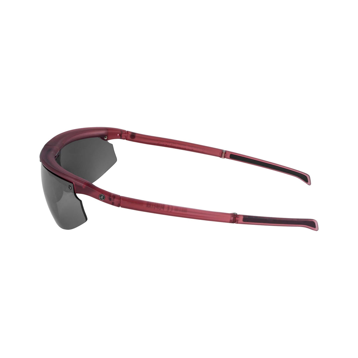 Popticals, Premium Compact Sunglasses, PopStar, 010040-BMUN, Polarized Sunglasses, Matte Black Frame, Gray Lenses w/Blue Mirror Finish, Side View
