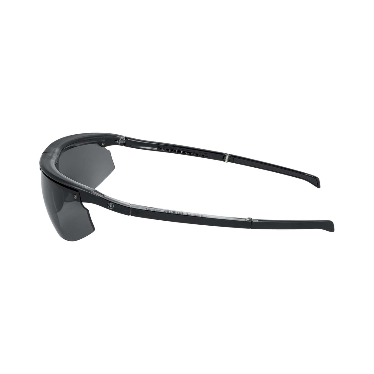 Popticals, Premium Compact Sunglasses, PopStar, 040040-BLGP, Polarized Sunglasses, Gloss Black Crystal Frame, Gray Lenses, Side View