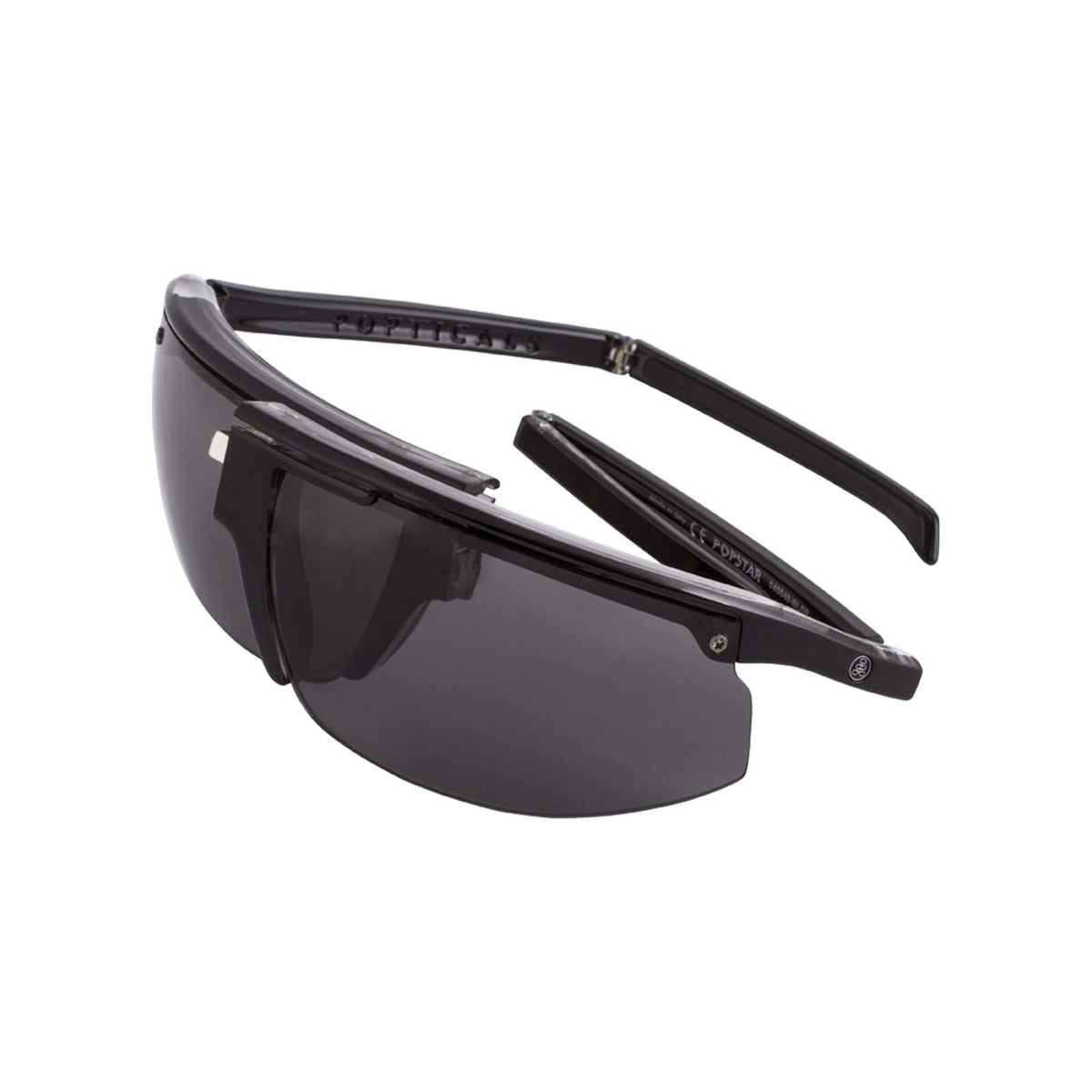 Popticals, Premium Compact Sunglasses, PopStar, 040040-BLGP, Polarized Sunglasses, Gloss Black Crystal Frame, Gray Lenses, Spider View