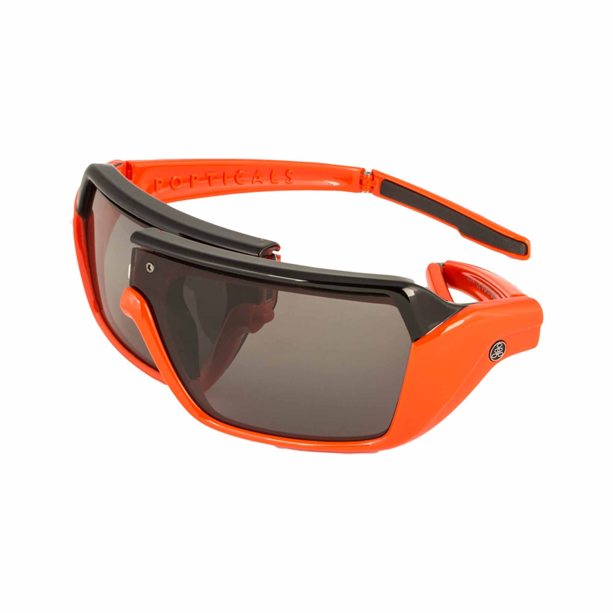 Popticals, Premium Compact Sunglasses, PopStorm, 010060-RBGP, Polarized Sunglasses, Gloss Black/Red Frame, Gray Lenses, Spider View