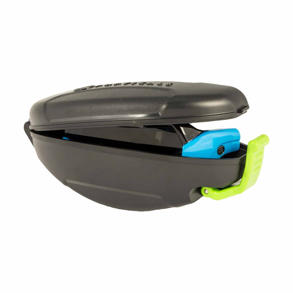 Popticals, Premium Compact Sunglasses, PopStorm, 010060-UBGP, Polarized Sunglasses, Gloss Blue/Black Frame, Gray Lenses, Case View
