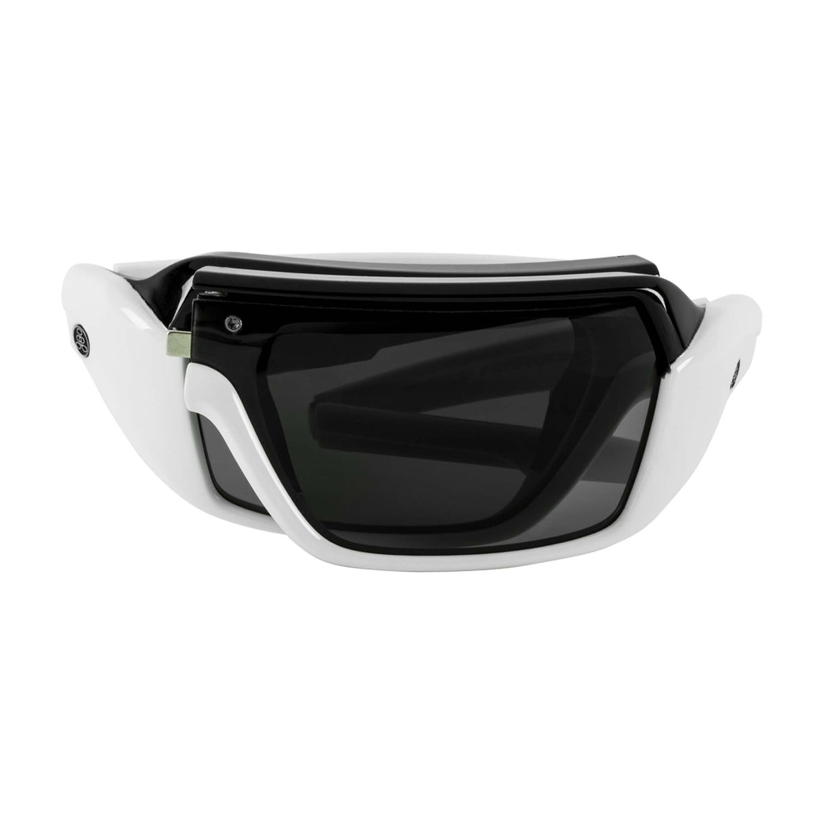 Popticals, Premium Compact Sunglasses, PopStorm, 010060-RBGP, Polarized Sunglasses, Gloss Black/Red Frame, Gray Lenses, Compact View