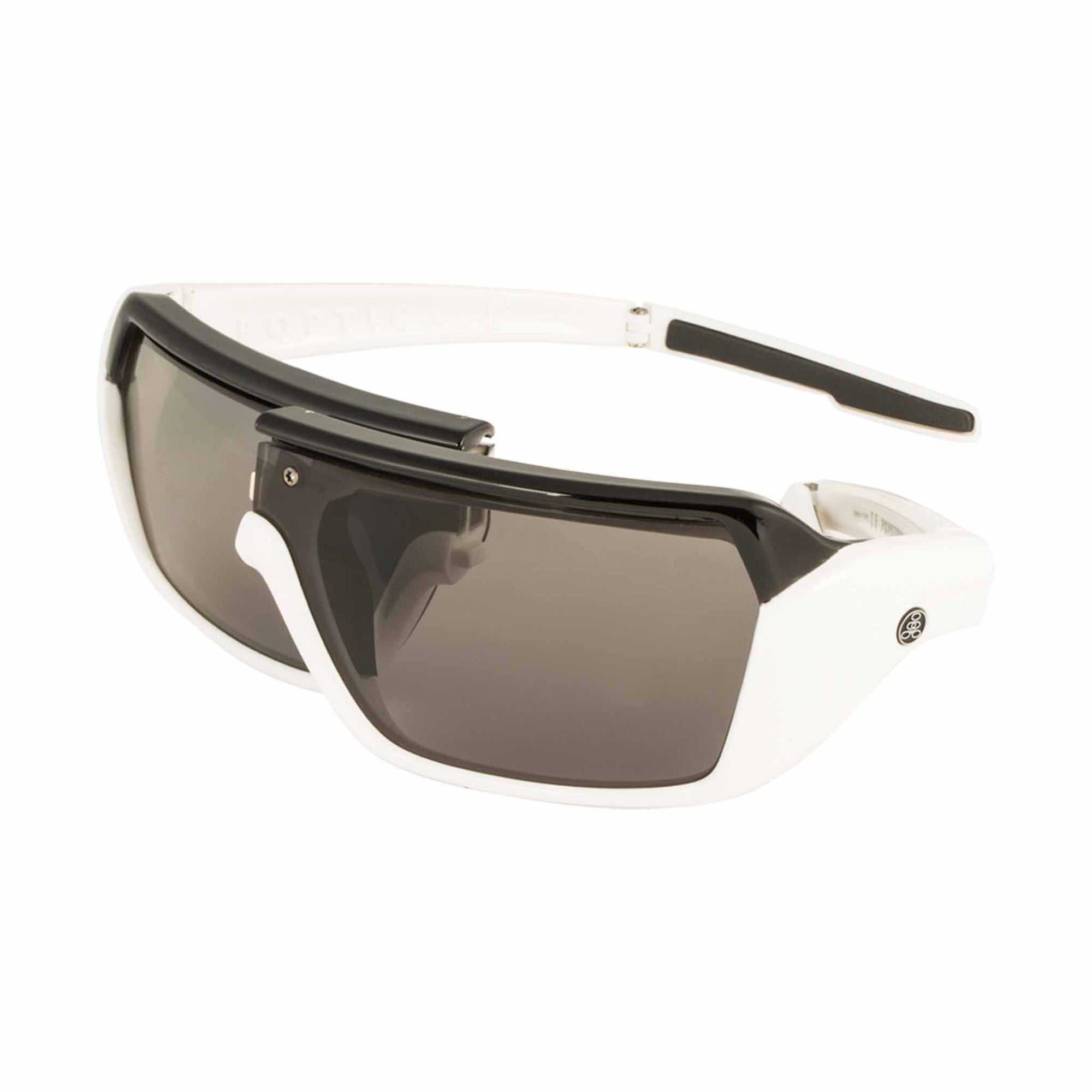 Popticals, Premium Compact Sunglasses, PopStorm, 010060-RBGP, Polarized Sunglasses, Gloss Black/Red Frame, Gray Lenses, Glam View