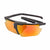 Popticals, Premium Compact Sunglasses, PopEdge, 040091-BLON, Polarized Sunglasses, Gloss Black over Crystal Frame, Gray Lenses with Orange Mirror Finish, Spider View