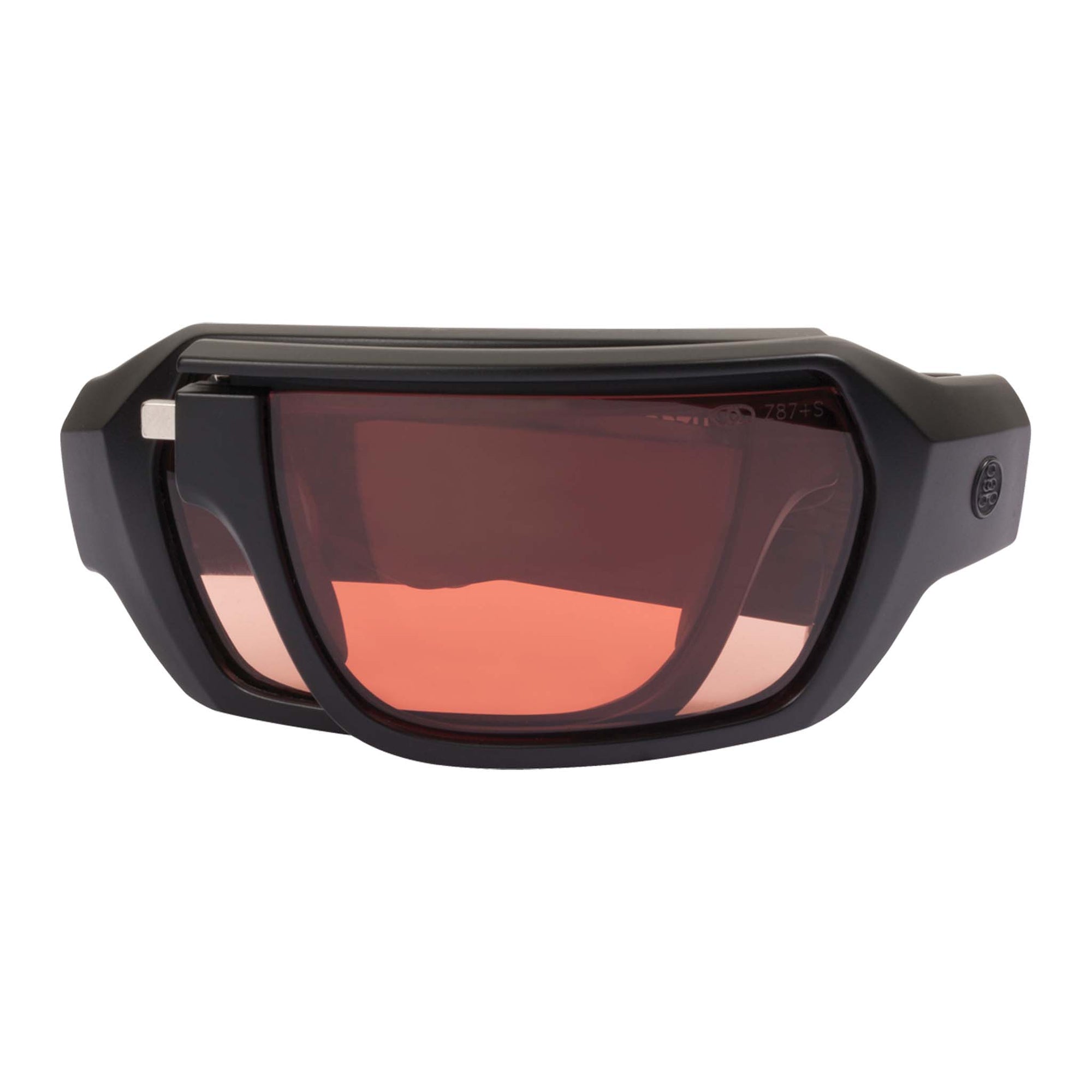 Popticals, Premium Compact Sunglasses, PopZulu, 600010-BMOZ, Standard Sunglasses, Matte Black Frame, Orange Opx Lenses, Compact View